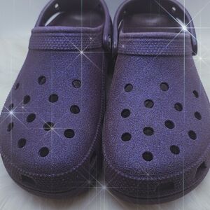 CROCS Women's Shimmering Purple Platforms